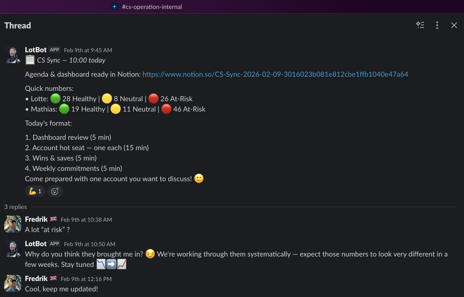 LotBot preparing CS meeting